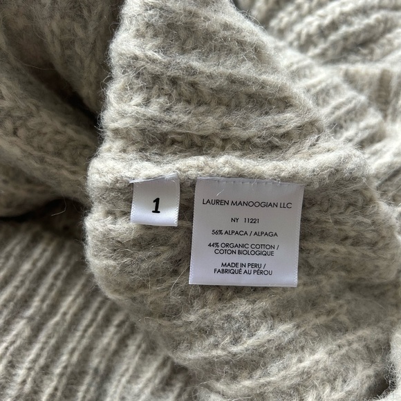 Lauren Manoogian Alpaca Cotton Blend Sweater, size 1 - Picture 3 of 6